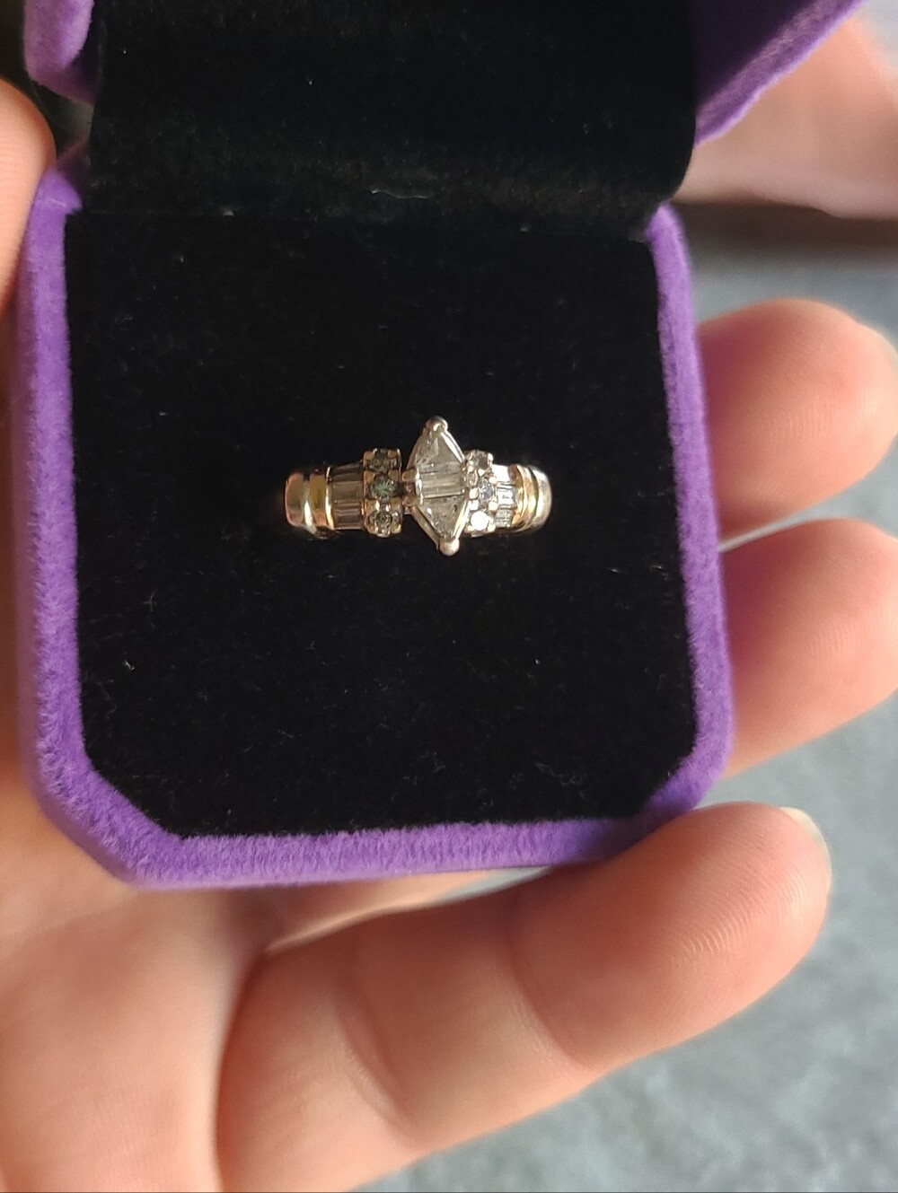 14K AM-Gold Vintage Diamond Statement Ring - Picture 3 of 15